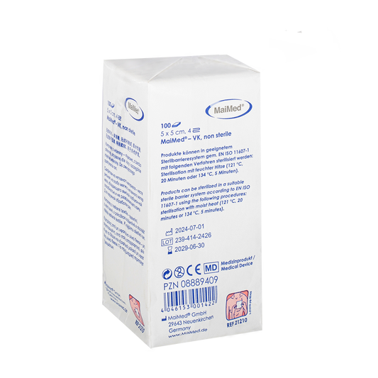 Μη αποστειρωμένες κομπρέσες φλις MaiMed-VK 100 τεμαχίων/χάρτινη σακούλα