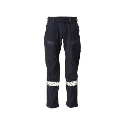 Παντελόνι, τσέπες στα γόνατα, ULTIMATE STRETCH παντελόνι Multisafe, μαύρο μπλε/hi-vis κίτρινο