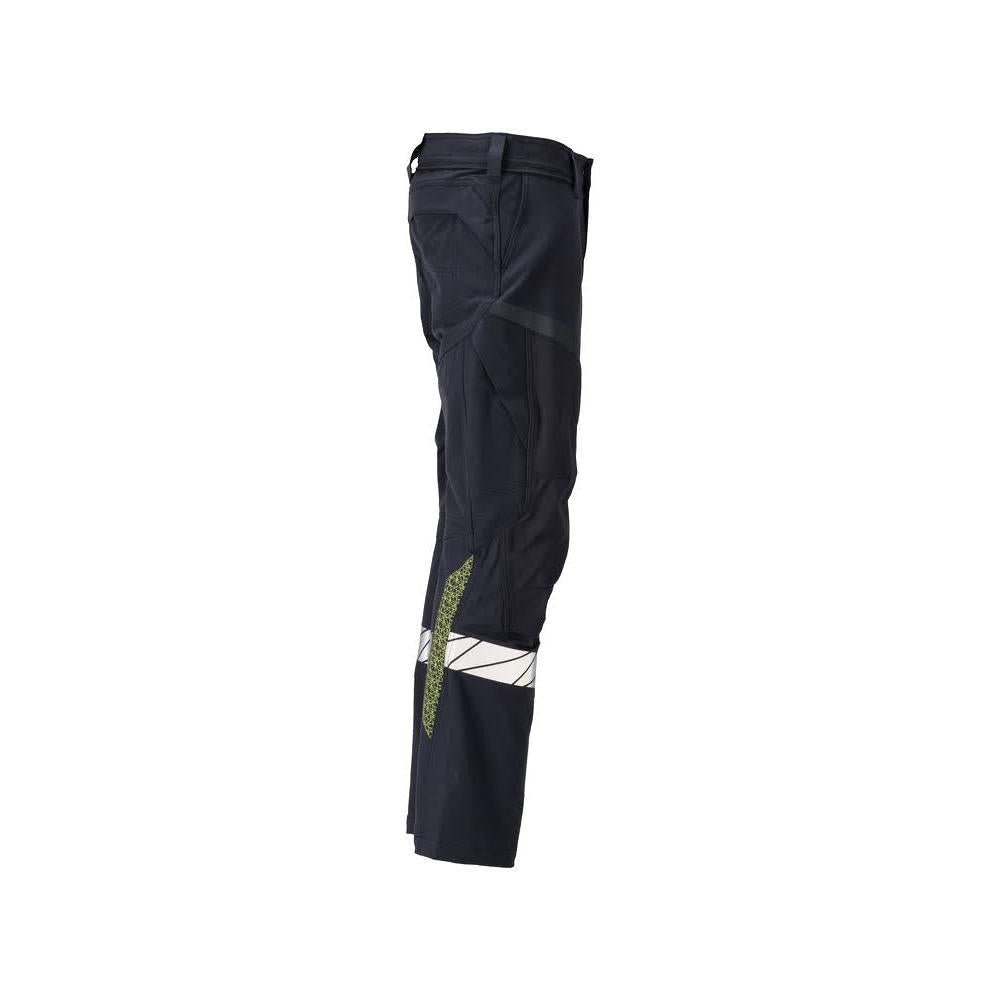 Παντελόνι, τσέπες στα γόνατα, ULTIMATE STRETCH παντελόνι Multisafe, μαύρο μπλε/hi-vis κίτρινο
