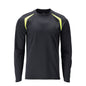 T-shirt, μακρυμάνικο, μοντέρνα εφαρμογή T-shirt Multisafe, μαύρο μπλε/hi-vis κίτρινο