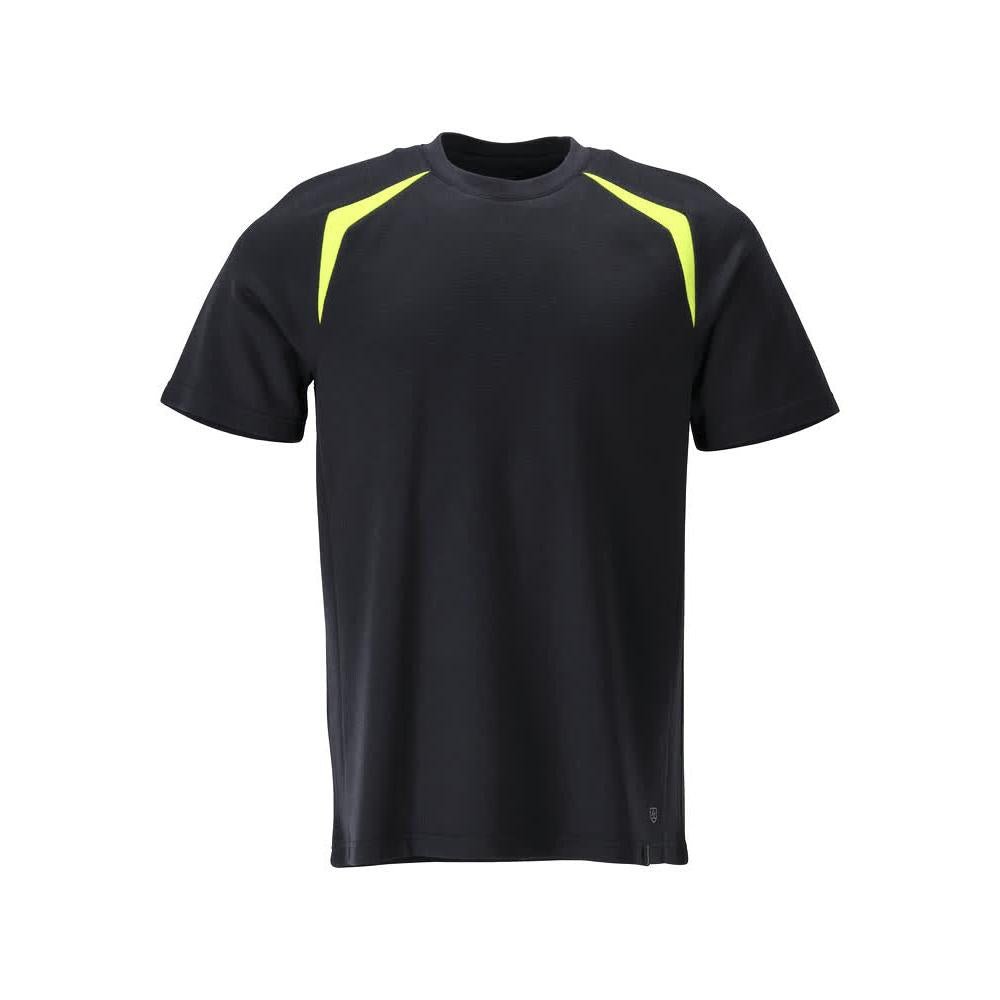 T-shirt, μοντέρνα εφαρμογή T-shirt Multisafe, μαύρο μπλε/hi-vis κίτρινο