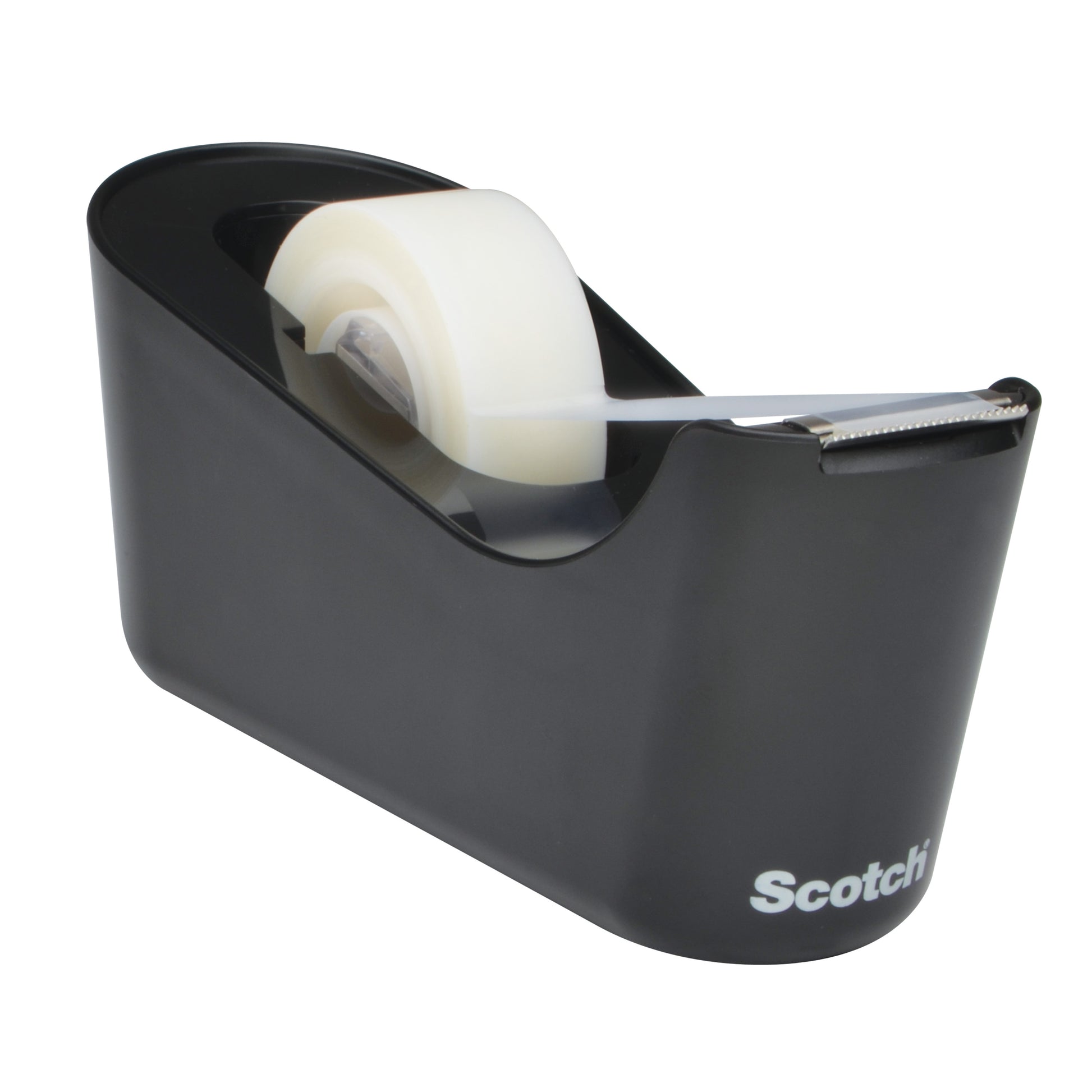Der Scotch™ Tischabroller C18 in Schwarz inkl.. Scotch® Magic™ Unsichtbares Klebeband (1 Rolle/Packung) von 3M Deutschland GmbH ist ideales Bürozubehör - mit weißem "Scotch" Logo vorne, perfekt für jeden Arbeitsplatz.