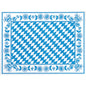 Τα Dunicel Tischsets 30x40 cm Bayer Raute της Duni GmbH δείχνουν ένα μπλε-λευκό μοτίβο με ρόμβους με μπλε άνθη και φύλλα σε λευκό φόντο - ιδανικό για κομψές περιστάσεις. Συσκευασία με 100 τεμάχια.