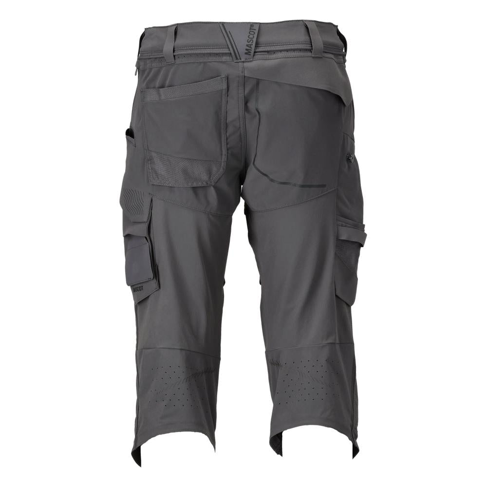 Παντελόνι τριών τετάρτων, τσέπες στα γόνατα, ελαστικό craftsman παντελόνι τριών τετάρτων, ανθρακί γκρι