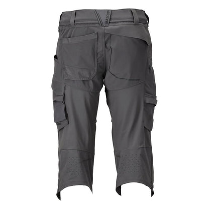 Παντελόνι τριών τετάρτων, τσέπες στα γόνατα, ελαστικό craftsman παντελόνι τριών τετάρτων, ανθρακί γκρι