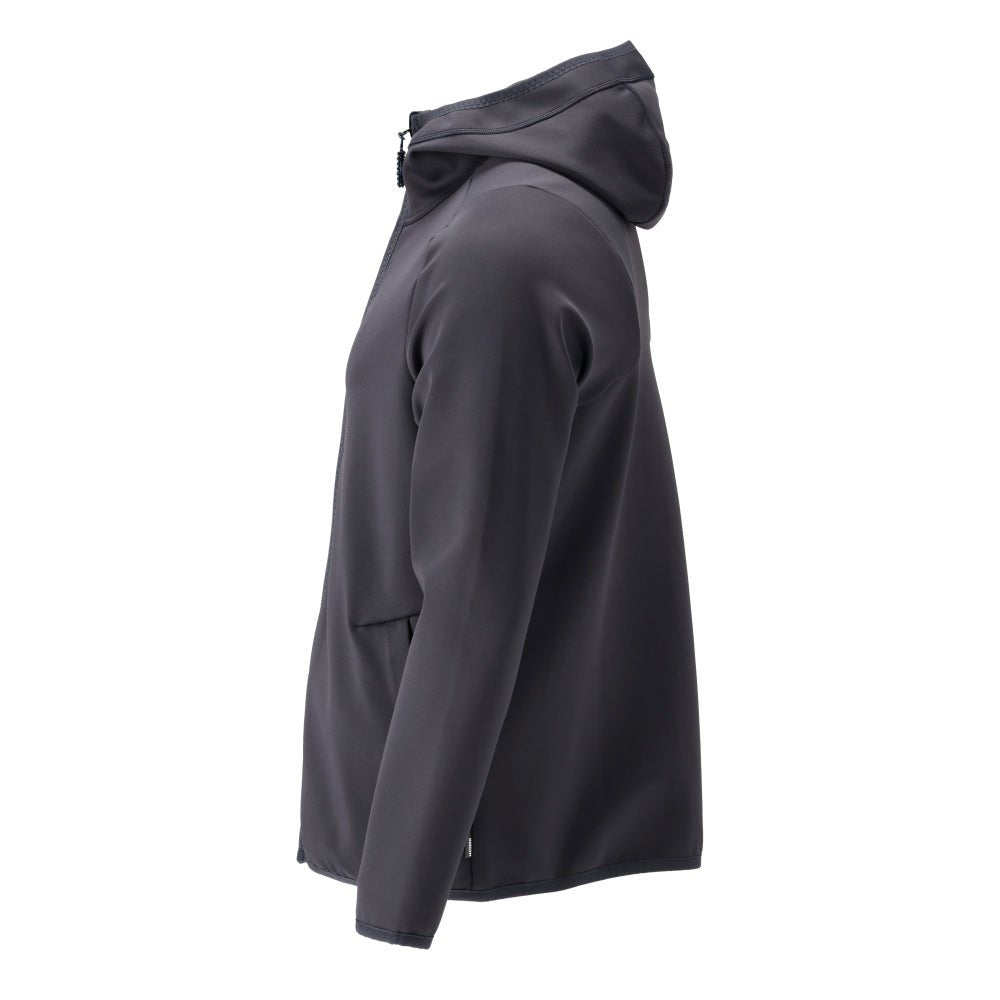 Πουλόβερ φλις, κουκούλα, μπουφάν microfleece με φερμουάρ, μαύρο-μπλε