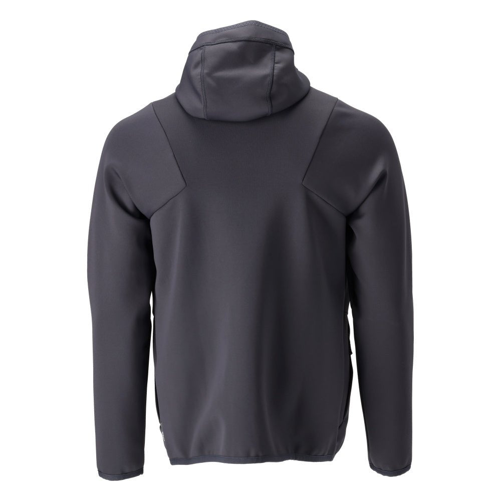 Πουλόβερ φλις, κουκούλα, μπουφάν microfleece με φερμουάρ, μαύρο-μπλε