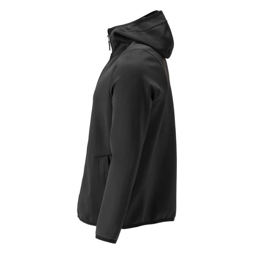 Πουλόβερ φλις, κουκούλα, μπουφάν microfleece με φερμουάρ, μαύρο