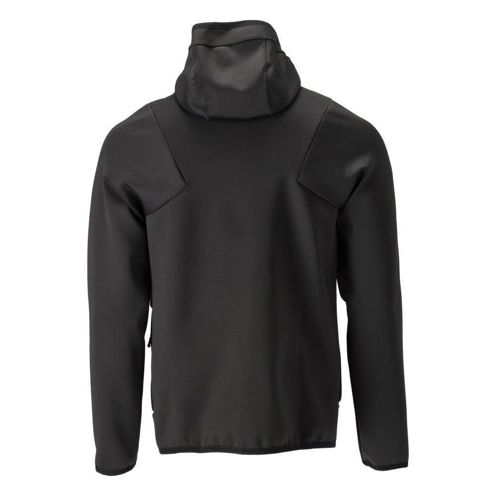 Πουλόβερ φλις, κουκούλα, μπουφάν microfleece με φερμουάρ, μαύρο