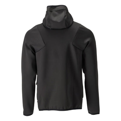 Πουλόβερ φλις, κουκούλα, μπουφάν microfleece με φερμουάρ, μαύρο