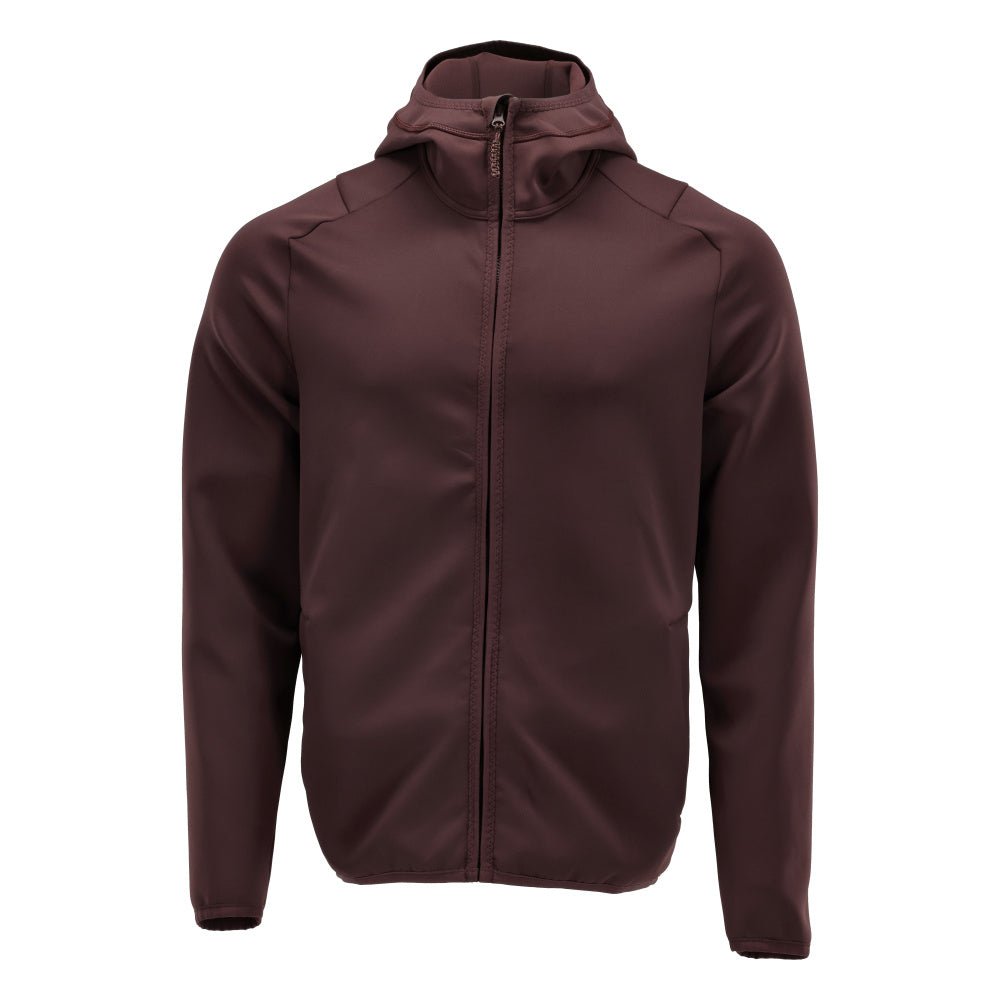 Πουλόβερ φλις, κουκούλα, μπουφάν microfleece με φερμουάρ, μπορντό