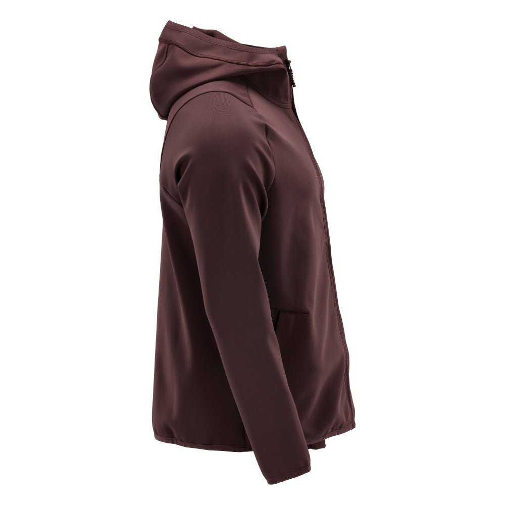 Πουλόβερ φλις, κουκούλα, μπουφάν microfleece με φερμουάρ, μπορντό