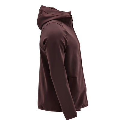 Πουλόβερ φλις, κουκούλα, μπουφάν microfleece με φερμουάρ, μπορντό