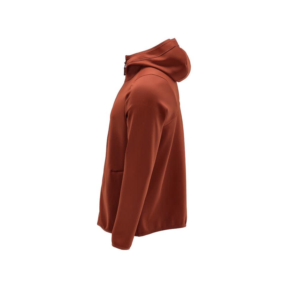 Πουλόβερ φλις, κουκούλα, μπουφάν microfleece με φερμουάρ, φθινοπωρινό κόκκινο