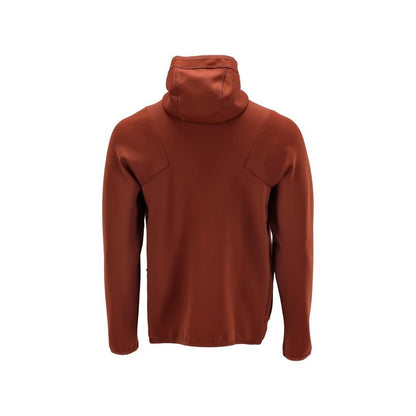 Πουλόβερ φλις, κουκούλα, μπουφάν microfleece με φερμουάρ, φθινοπωρινό κόκκινο