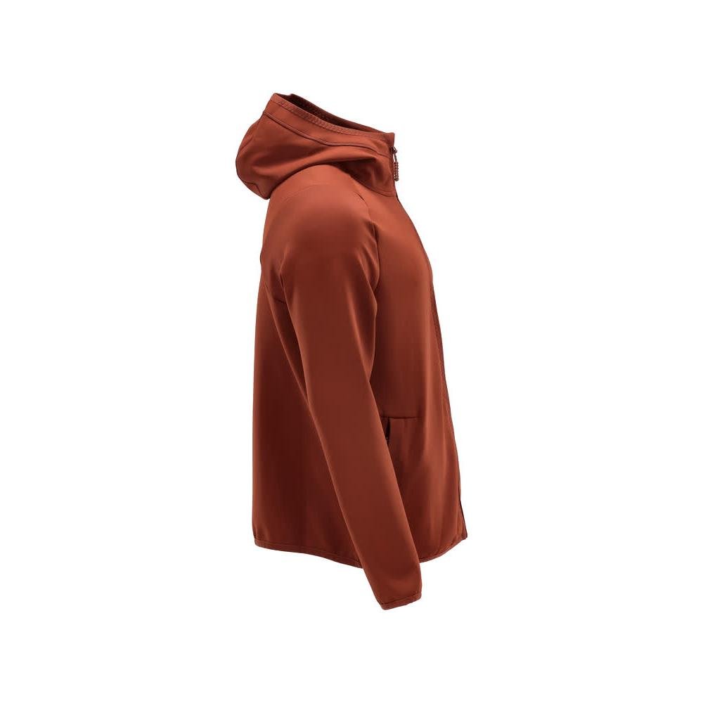 Πουλόβερ φλις, κουκούλα, μπουφάν microfleece με φερμουάρ, φθινοπωρινό κόκκινο
