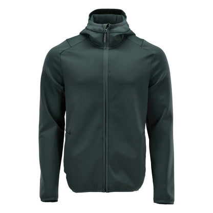 Πουλόβερ φλις, κουκούλα, μπουφάν microfleece με φερμουάρ, πράσινο του δάσους