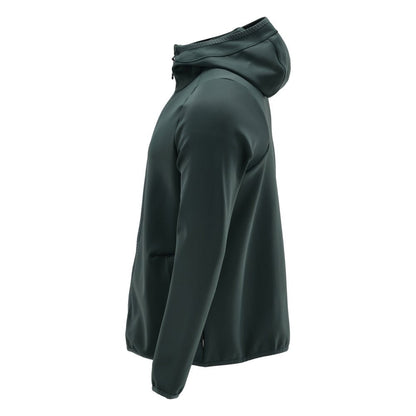 Πουλόβερ φλις, κουκούλα, μπουφάν microfleece με φερμουάρ, πράσινο του δάσους