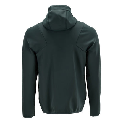 Πουλόβερ φλις, κουκούλα, μπουφάν microfleece με φερμουάρ, πράσινο του δάσους