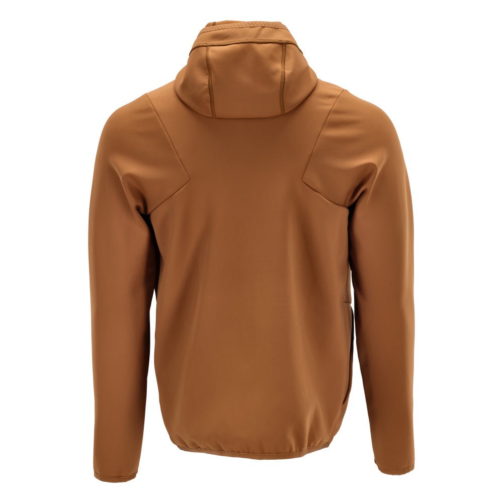 Πουλόβερ φλις, κουκούλα, μπουφάν microfleece με φερμουάρ, καφέ καρύδι