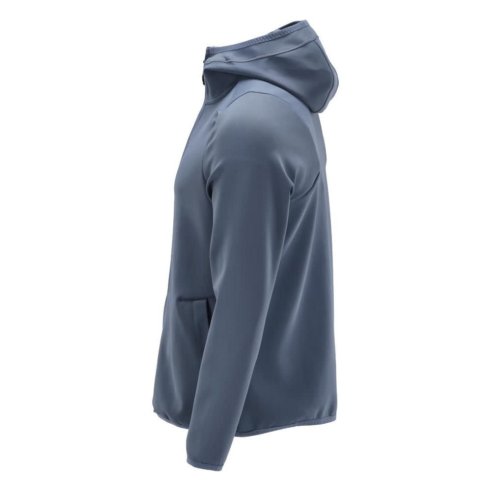 Πουλόβερ φλις, κουκούλα, μπουφάν microfleece με φερμουάρ, πέτρινο μπλε