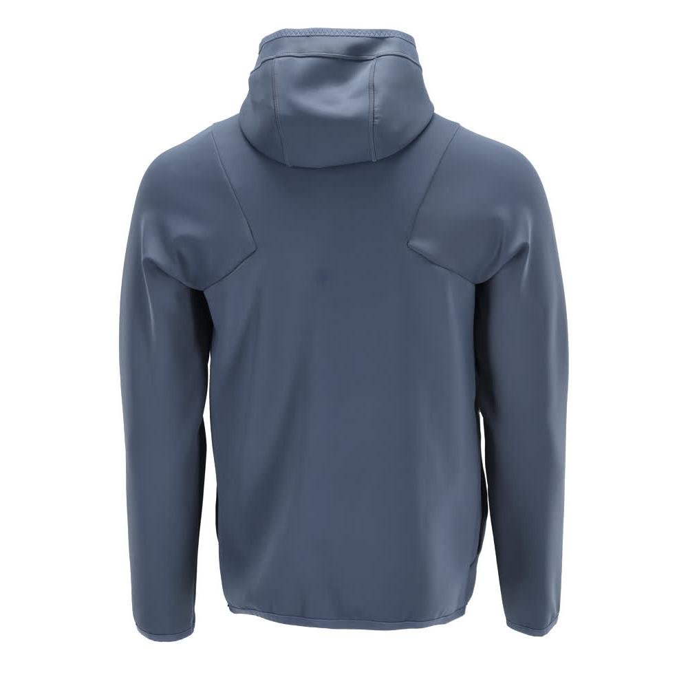 Πουλόβερ φλις, κουκούλα, μπουφάν microfleece με φερμουάρ, πέτρινο μπλε