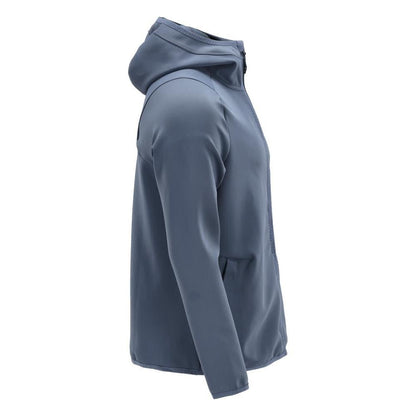 Πουλόβερ φλις, κουκούλα, μπουφάν microfleece με φερμουάρ, πέτρινο μπλε