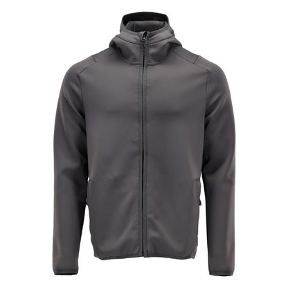 Πουλόβερ φλις, κουκούλα, μπουφάν microfleece με φερμουάρ, γκρι ανθρακί