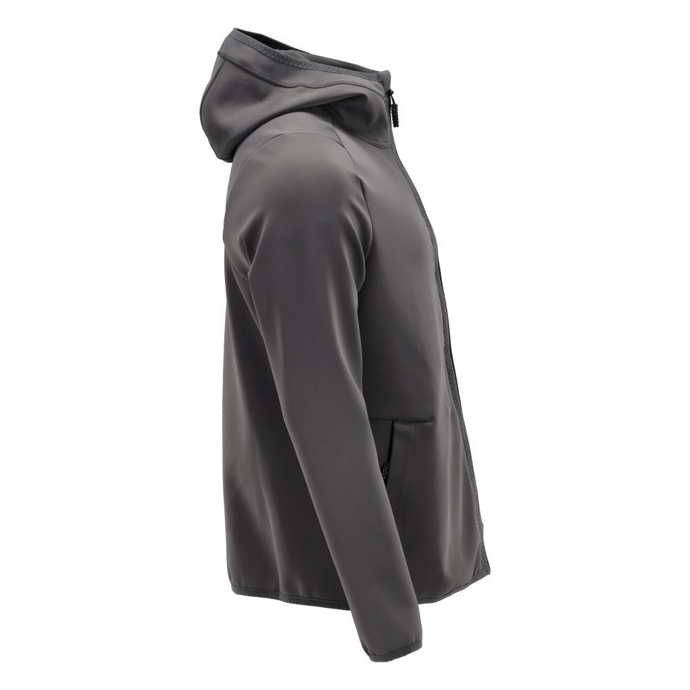 Πουλόβερ φλις, κουκούλα, μπουφάν microfleece με φερμουάρ, γκρι ανθρακί