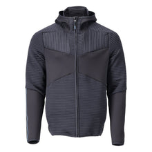 Πουλόβερ φλις, κουκούλα, μπουφάν microfleece με φερμουάρ, μαύρο-μπλε