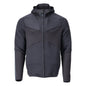 Πουλόβερ φλις, κουκούλα, μπουφάν microfleece με φερμουάρ, μαύρο-μπλε
