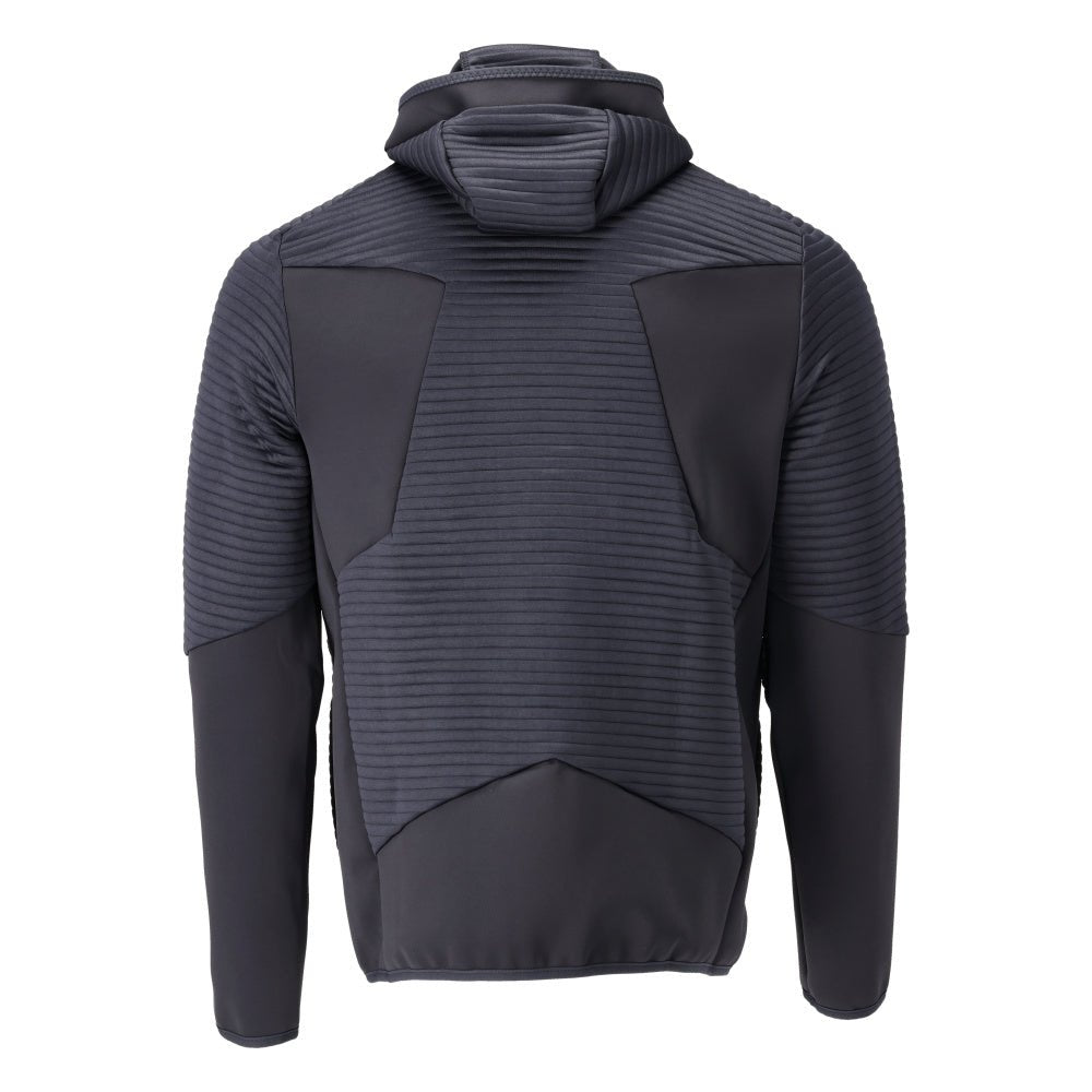 Πουλόβερ φλις, κουκούλα, μπουφάν microfleece με φερμουάρ, μαύρο-μπλε