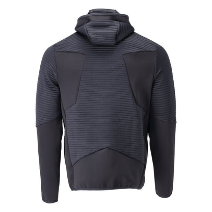 Πουλόβερ φλις, κουκούλα, μπουφάν microfleece με φερμουάρ, μαύρο-μπλε