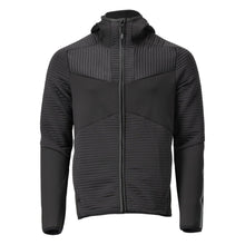 Πουλόβερ φλις, κουκούλα, μπουφάν microfleece με φερμουάρ, μαύρο