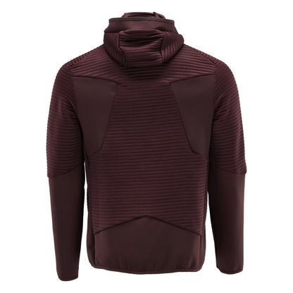 Πουλόβερ φλις, κουκούλα, μπουφάν microfleece με φερμουάρ, μπορντό