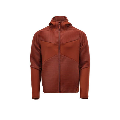 Πουλόβερ φλις, κουκούλα, μπουφάν microfleece με φερμουάρ, φθινοπωρινό κόκκινο