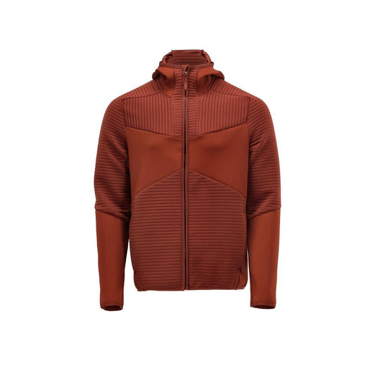 Πουλόβερ φλις, κουκούλα, μπουφάν microfleece με φερμουάρ, φθινοπωρινό κόκκινο