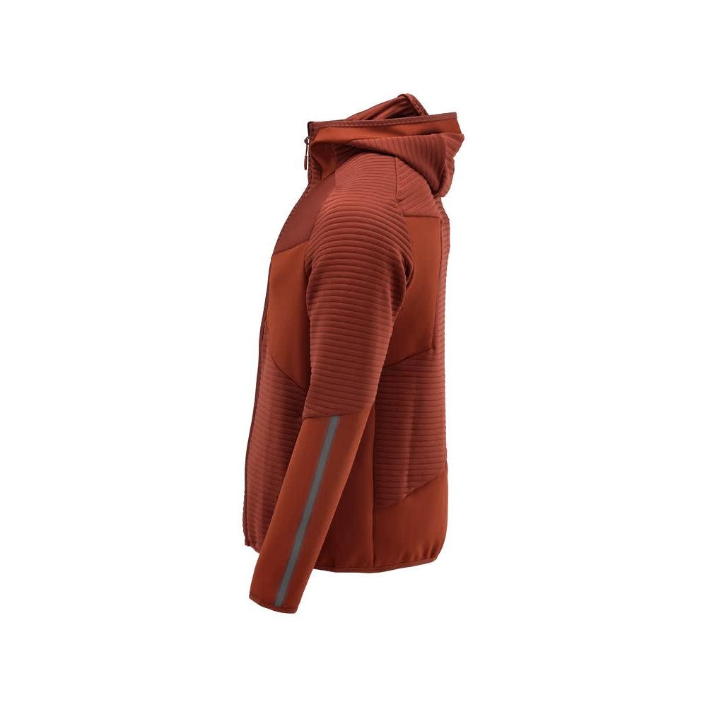 Πουλόβερ φλις, κουκούλα, μπουφάν microfleece με φερμουάρ, φθινοπωρινό κόκκινο