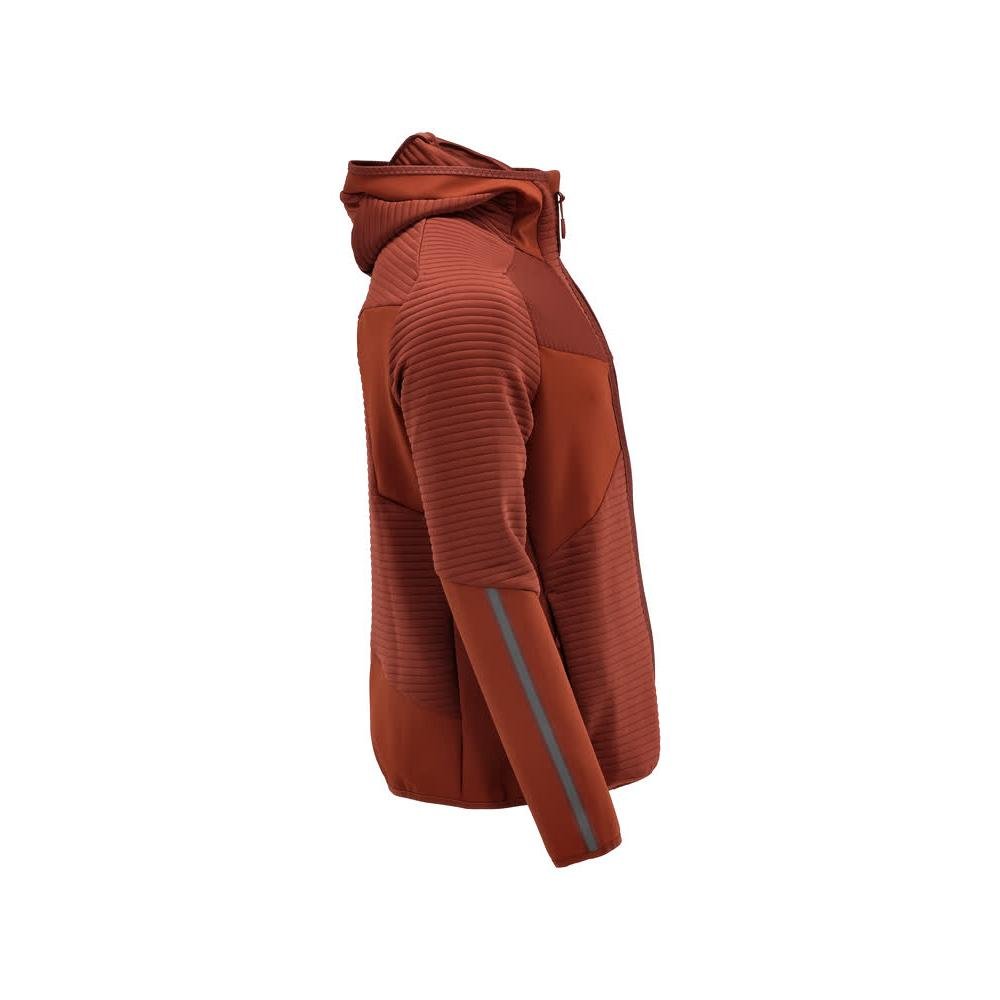 Πουλόβερ φλις, κουκούλα, μπουφάν microfleece με φερμουάρ, φθινοπωρινό κόκκινο