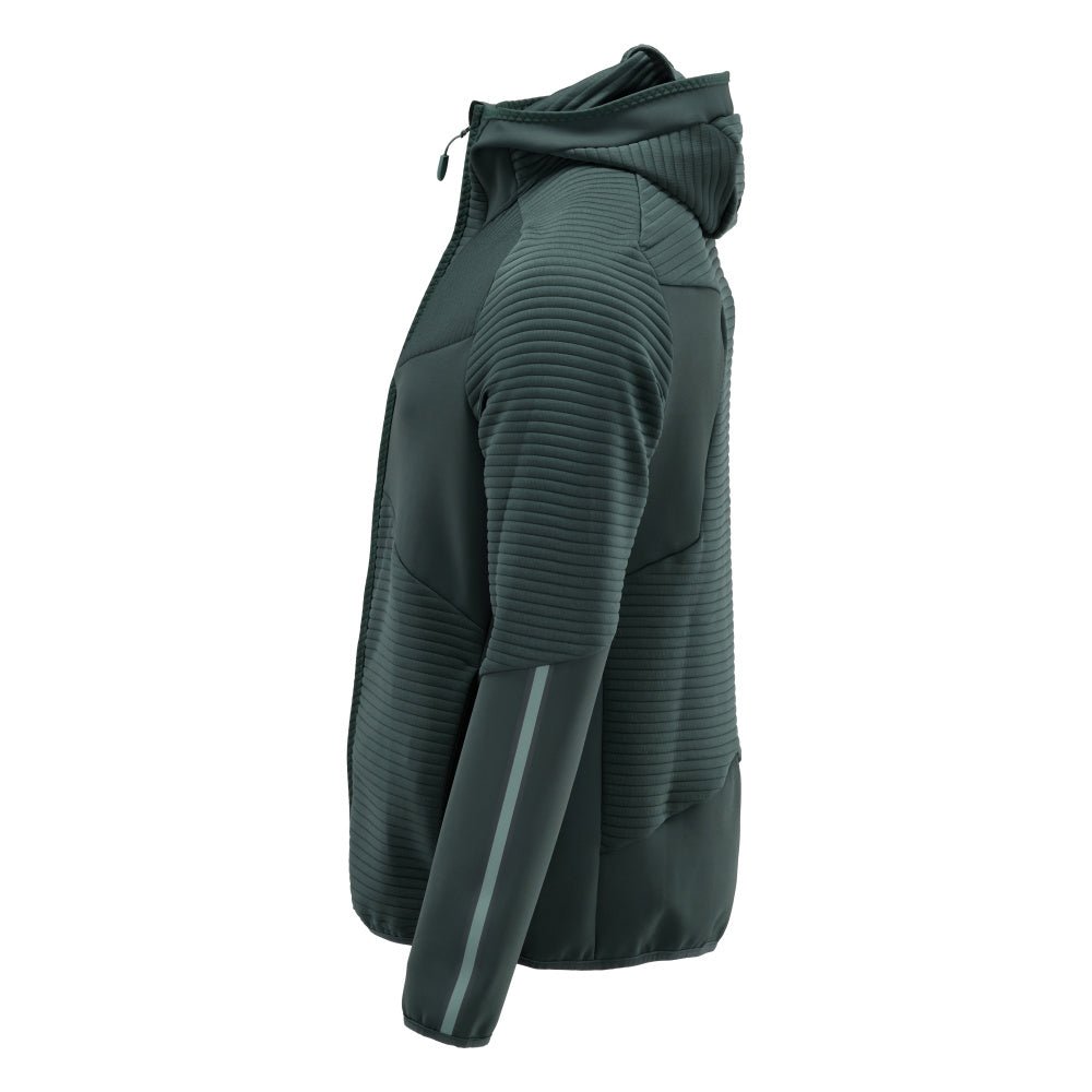 Πουλόβερ φλις, κουκούλα, μπουφάν microfleece με φερμουάρ, πράσινο του δάσους