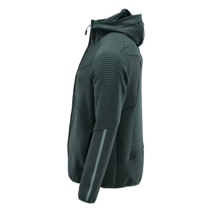Πουλόβερ φλις, κουκούλα, μπουφάν microfleece με φερμουάρ, πράσινο του δάσους