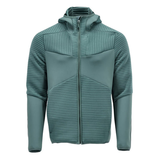 Πουλόβερ φλις, κουκούλα, μπουφάν microfleece με φερμουάρ, ανοιχτό πράσινο του δάσους