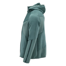 Πουλόβερ φλις, κουκούλα, μπουφάν microfleece με φερμουάρ, ανοιχτό πράσινο του δάσους