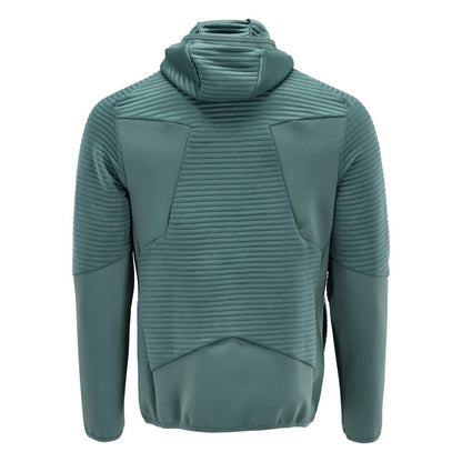 Πουλόβερ φλις, κουκούλα, μπουφάν microfleece με φερμουάρ, ανοιχτό πράσινο του δάσους