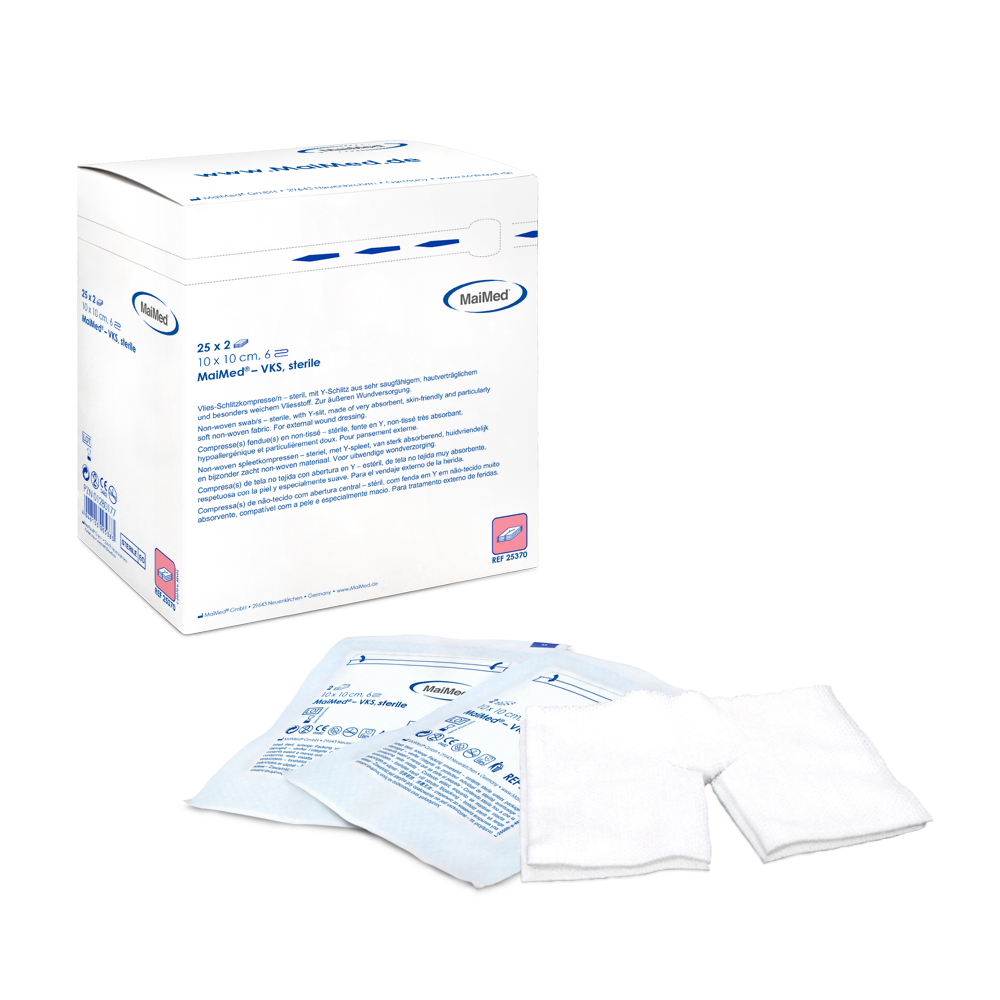MaiMed-VKS-αποστειρωμένες κομπρέσες φλις με σχισμή, 25x2 τεμάχια/κουτί