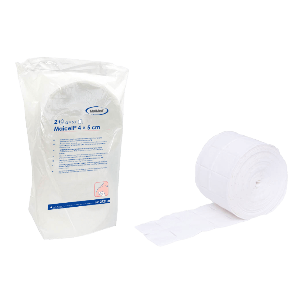Maicell μη αποστειρωμένα μάκτρα κυτταρίνης 4x5cm, 2x500 τεμάχια/συσκευασία. | Συσκευασία (1000 τεμάχια)