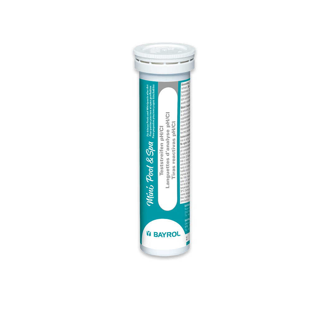BAYROL Mini Pool & Spa Teststreifen pH/Cl ελέγχει τις παραμέτρους του νερού γρήγορα και εύκολα | Δοχείο (25 λωρίδες) 