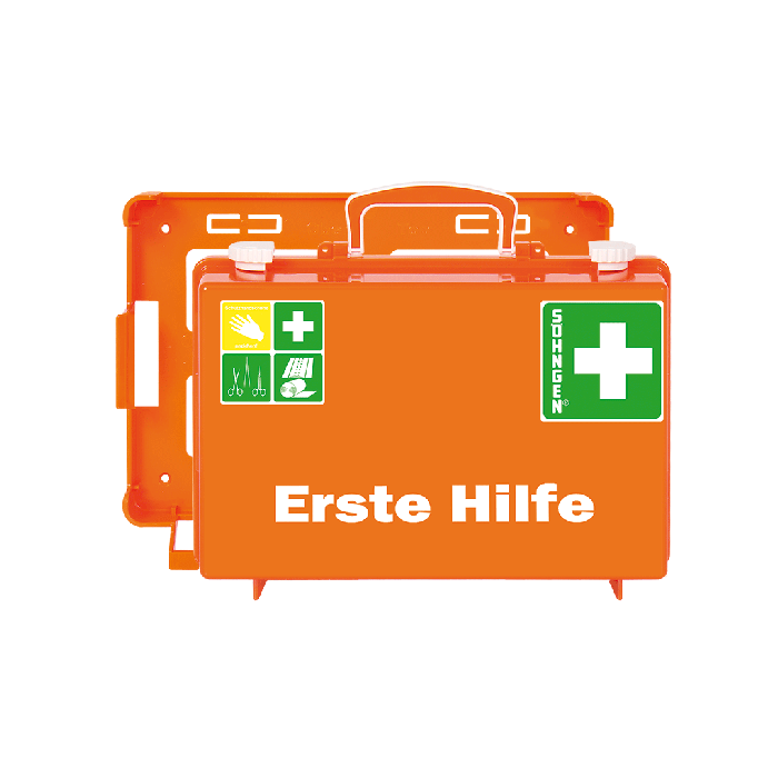 Erste-Hilfe-Koffer SN-CD orange mit Füllung Standard ERW DIN 13157