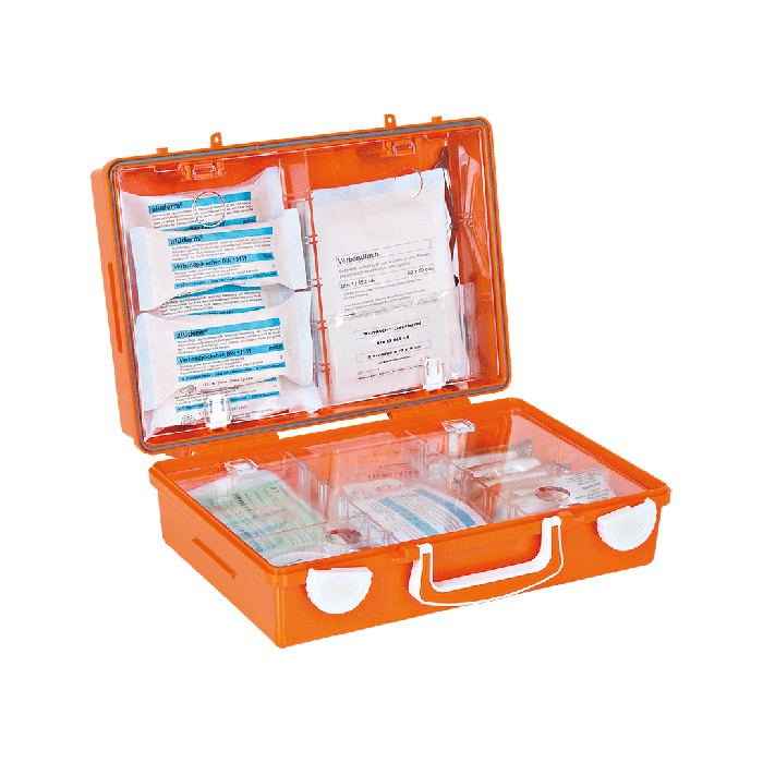 Erste-Hilfe-Koffer SN-CD orange mit Füllung Standard DIN 13157