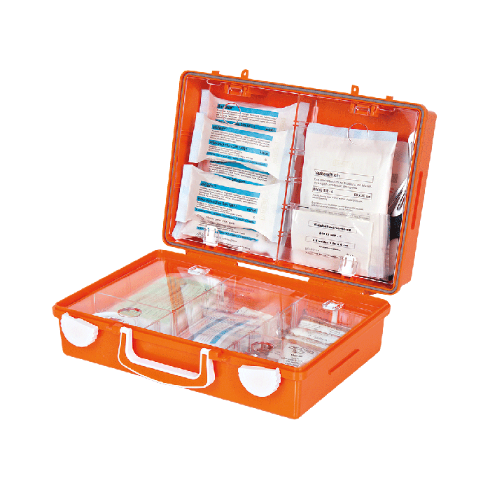 Erste-Hilfe-Koffer SN-CD orange mit Füllung Standard DIN 13157